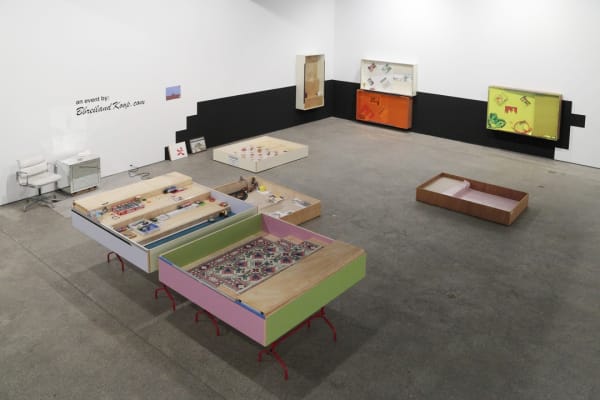 Installation view of Manfred Pernice's show titled Prezzi.