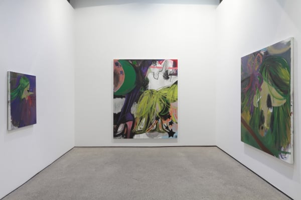 Installation view of Ellen Berkenblit's solo show. View of the back gallery.