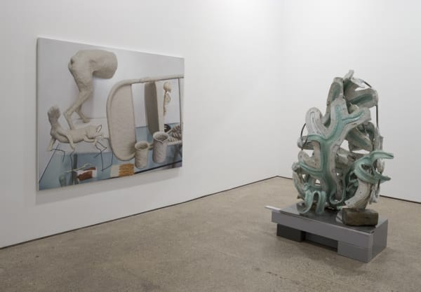 Installation view of Michael Joo's solo show. Two works featured.
