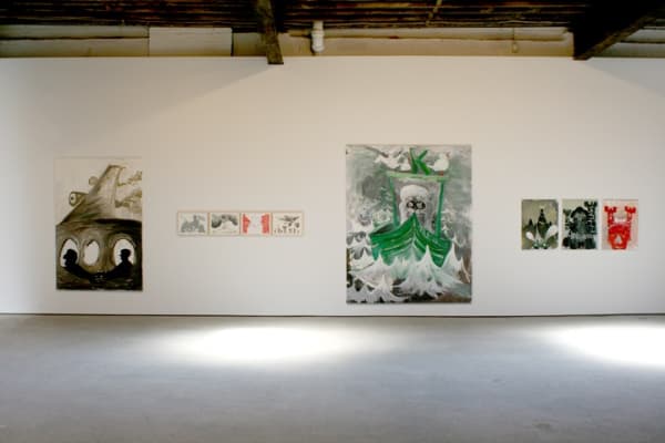 Installation view of Bendix Harms' solo show entitled Lenenslieben or Loves of Life. A few additional works featured.
