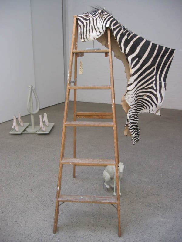 Installation view of Michael Joo's sculptural preview for Still Lives, entitled Distilled. Additional view of two works.