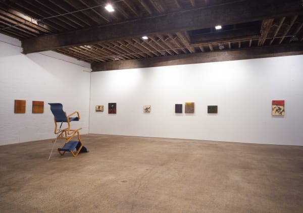 Installation view of Kai Althoff's second solo show at Anton Kern, featuring works on paper, painting-pictures and installations.