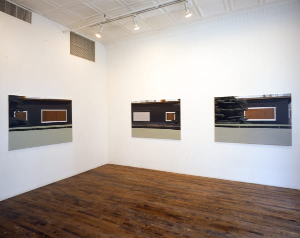 Installation view of Eberhard Havekost's first solo show at Anton Kern Gallery, featuring a body of oil paintings. Three works featured.