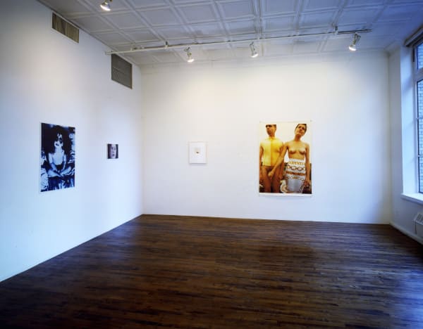 Installation view of 1997 group show titled Painting, Photography, and Drawing, featuring many artists.