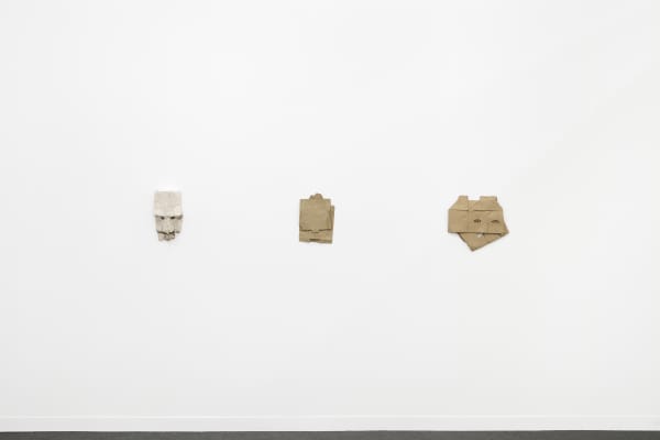 Installation view of Anton Kern Gallery's booth at Frieze London 2013, featuring works from Richard Hughes, Jim Lambie, and David Shrigley. Works by Richard Hughes featured.