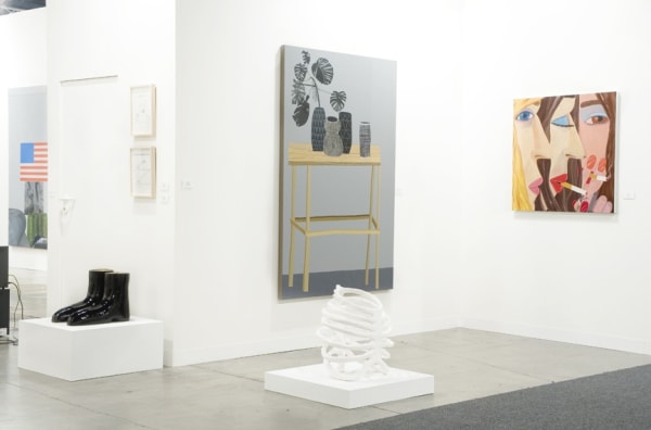 Installation view of the Anton Kern booth at Art Basel Miami 2010. Shrigley, Calvin, and Wood featured.