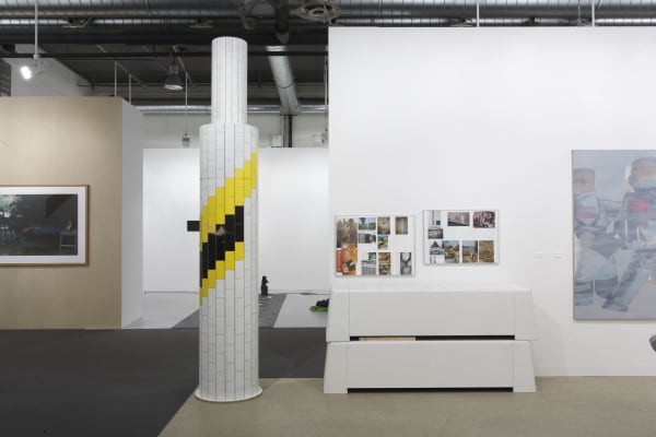 Installation view of the Anton Kern booth at Basel 2009, featuring three works.