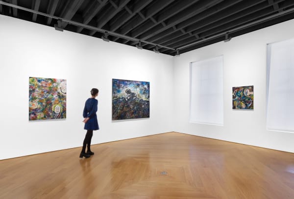Person walking through exhibition.