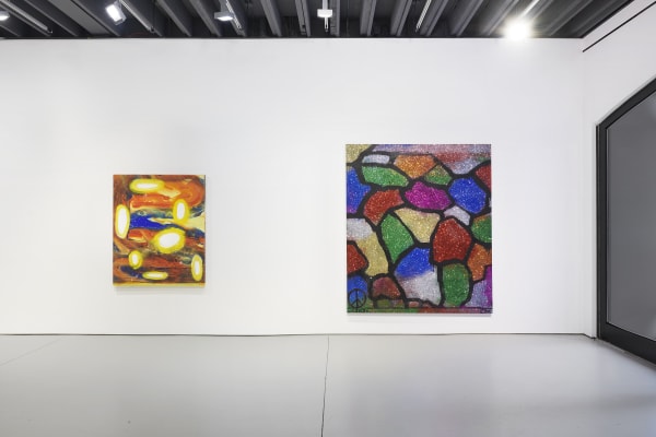 Two paintings by Chris Martin.