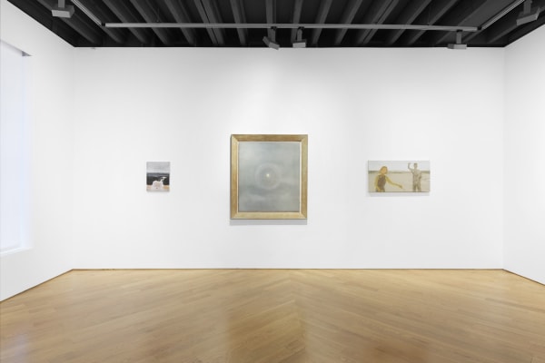 Installation view #1 of Merlin James "Far and Near" at Anton Kern Gallery