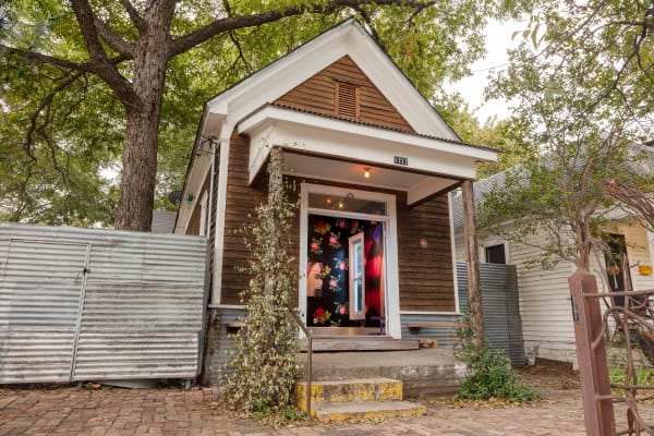 Installation views of Ellen Berkenblit's one night only, off-site special project, featuring paintings and sculpture.