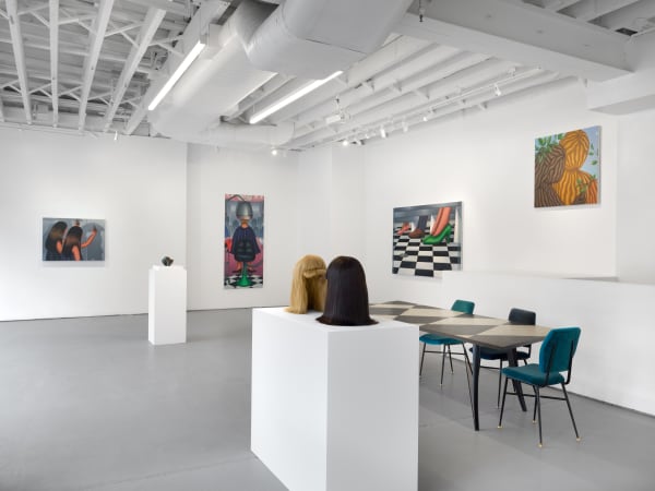 Julie's exhibition downtown at 198 Allen Street. Initially conceived as a solo booth at FIAC. This view mainly features Curtiss' sculptural work Vis-a-Vis alongside the other works in the show.