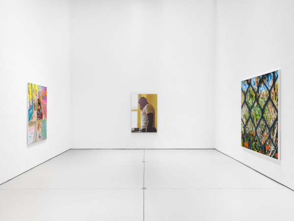 Installation view of "11".a group exhibition of artists at the gallery. This central shot features one of Mike Silva's beautiful photo-realistic works.