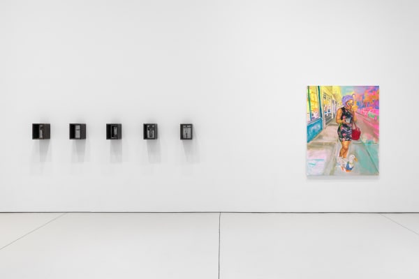 Installation view of "11".a group exhibition of artists at the gallery. Here, Cheyenne Julien's dreamlike composition is presented alongside Alvarro Barrington's small works.