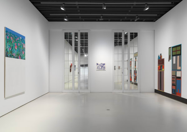 Installation view of the gallery's exhibition 'Old Technology.' A group exhibition--the first after closures due to the pandemic. Havekost, Marepe, and Du Pasquier featured.