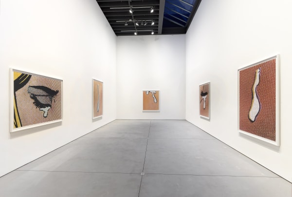 Installation view of Anne Collier's show. Many of her works presented.