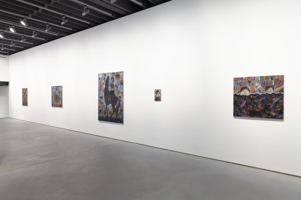 Installation view of frozen show, featuring four works.