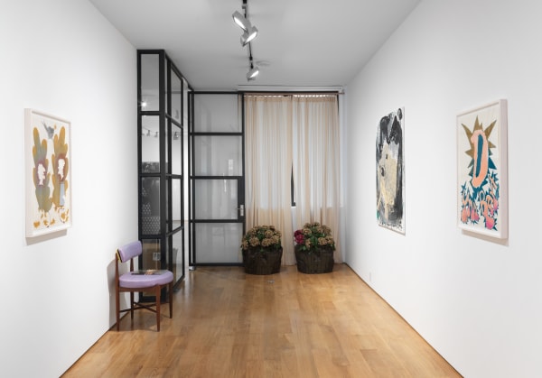 Installation view of Ellen Berkenblit's solo show. Back of third floor.