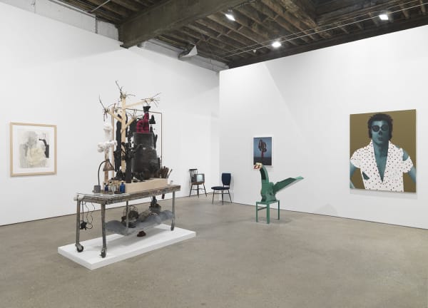 Installation view of Implosion, a 20 year anniversary show featuring all 28 artists on the Anton Kern Gallery roster. Several works shown here.