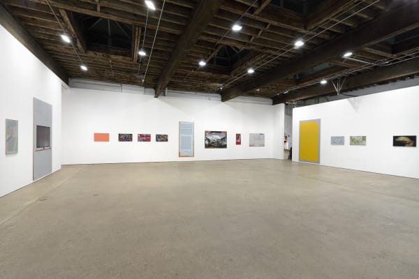Installation view of Eberhard Havekost solo show titled Expulsion from Paradise Freeze. Many works featured.