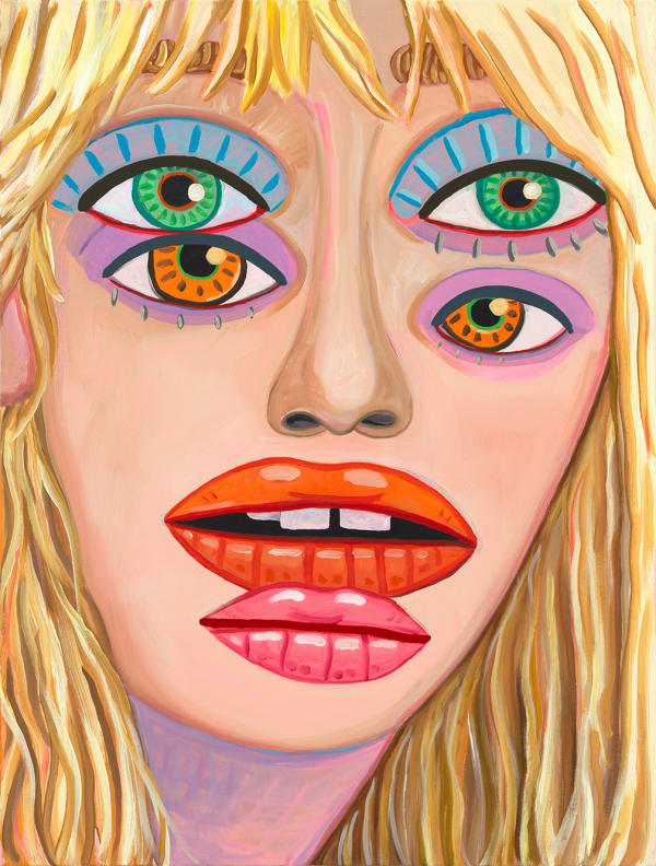 Painting included in the show. Multiple eyes and mouths.