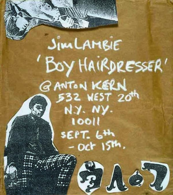 Invitation for Jim Lambie's Boy Hairdresser.