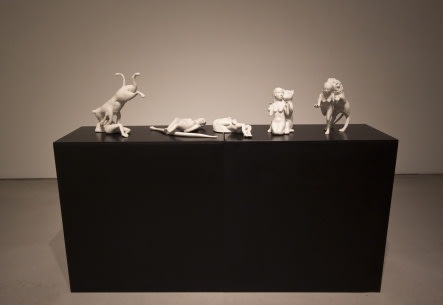 WOMAN WITH WOLF, WOMAN WITH SNAKE (TWO PARTS), WOMAN WITH SNAKE (ONE PART), WOMAN WITH DOG, WOMAN WITH LION (FROM THE LEFT), 2003