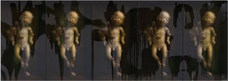 The Age Of Barbarism 2015 Epoxy Glue And Pigment Print On Canvas 248X695Cm