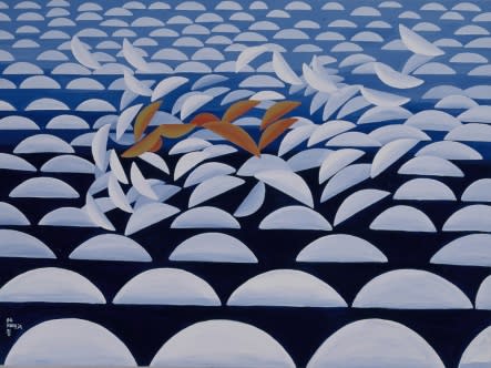 A Lonely Voyage 2004 Oil On Canvas 97X130Cm