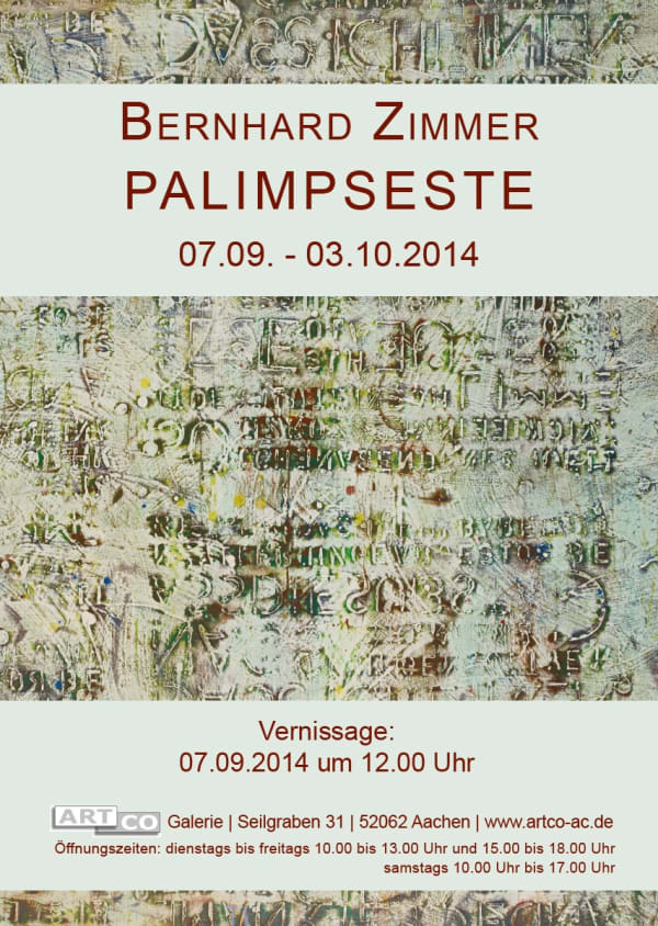 PALIMPSESTE Bernhard Zimmer