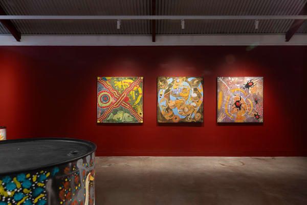 Disco Dreamtime Drums exhibition installation view. Photograph by Jessica Maurer.