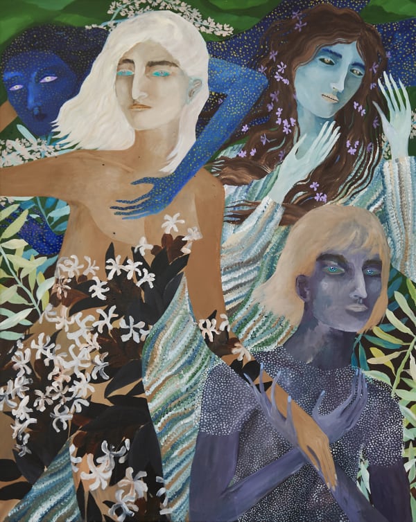 Leah Fraser 'Her roots grow in air and she flows to the sky’, acrylic on linen, 155 x 124.5 cm...