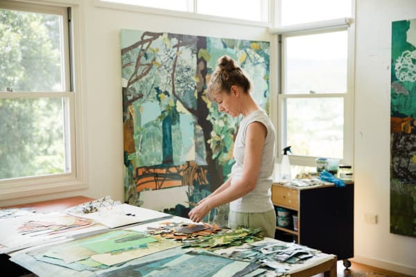 Nicola Moss in her studio photographed by Ellamay Fitzgerald