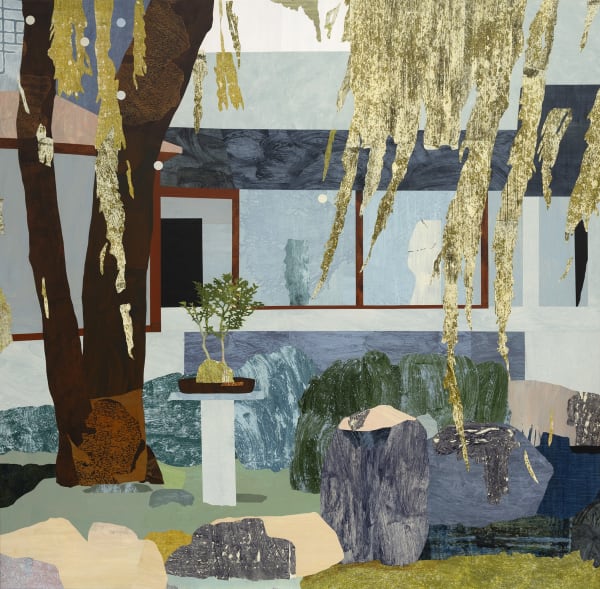 Nicola Moss 'City and Nature — Darling Harbour', acrylic and paper on linen, 171 x 171 cm (framed), Finalist in...