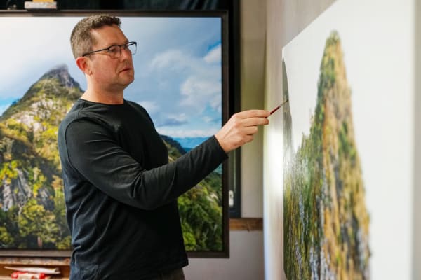 Hobie in his studio. Photography by Hayley Loughland