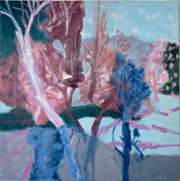 Jo Bertini Estuaries and Passages, oil on Italia polyester canvas, 91 x 91cm
