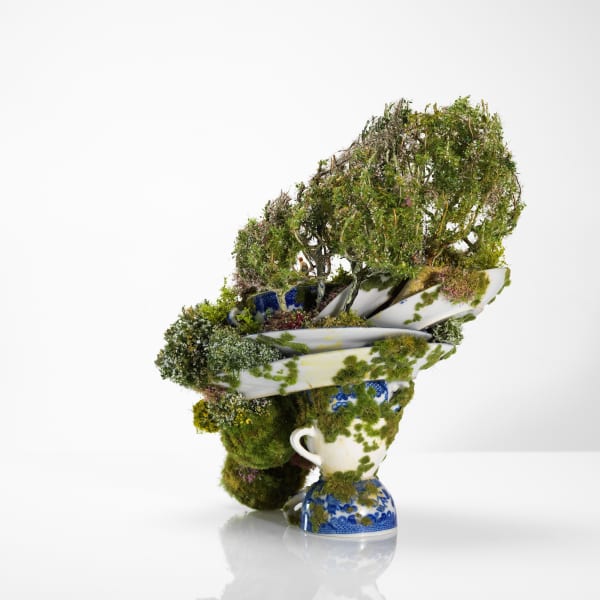 Kendal Murray Scout Out, Shout Out, Hang About, mixed media assemblage with tea set, 21.5 x 14 x 18 cm,...
