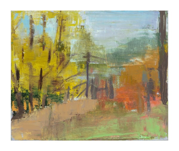 Susan Baird, Golden Elms, Hill End, oil on linen, 30x35cm