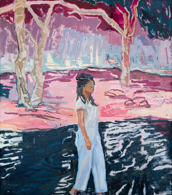 Nicole Kelly 'A tender embrace’, oil on polyester, 131.5 x 117 cm