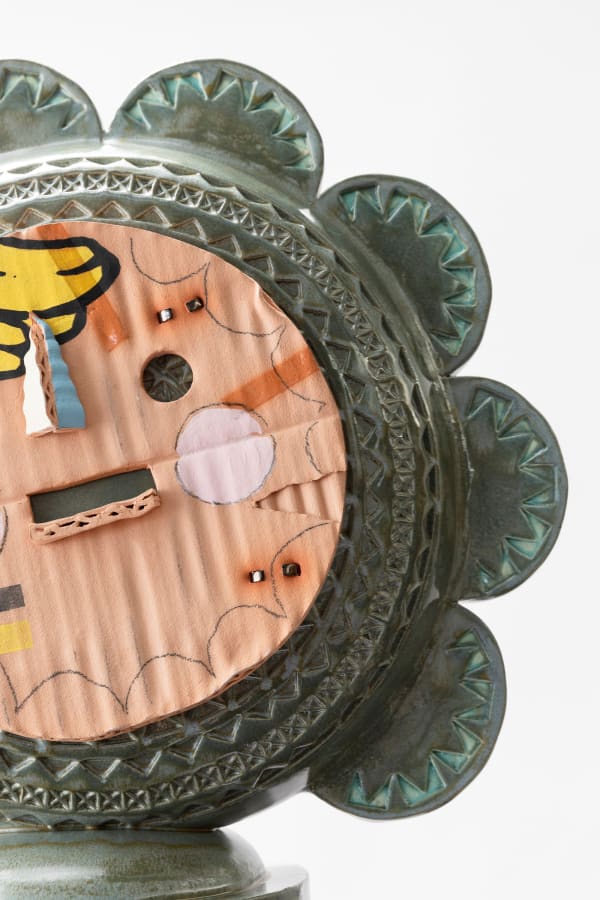 Sunny, ceramic with glaze, wool, 160 x 49 x 33 cm (detail)