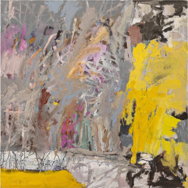 Jo Davenport ‘River Bank’, oil on board, 92.5 x 92.5 cm (framed)