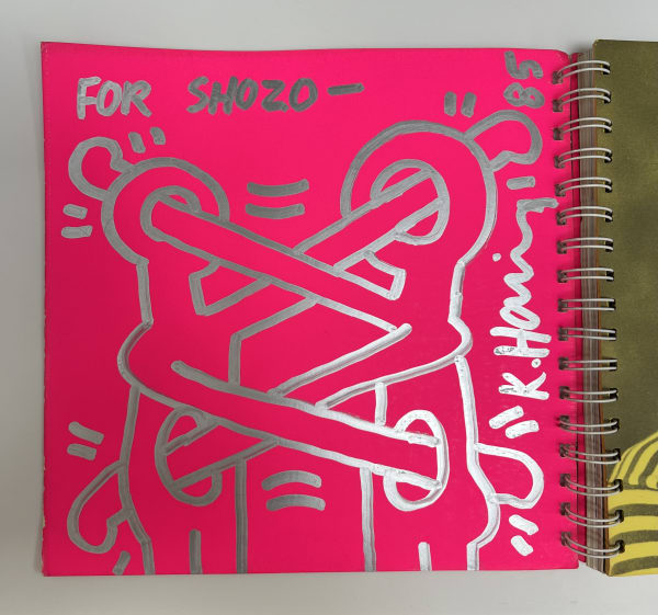 Keith Haring, Untitled (‘Art Attack on Aids’ - Unique drawing on Tony Shafrazi catalogue), 1985