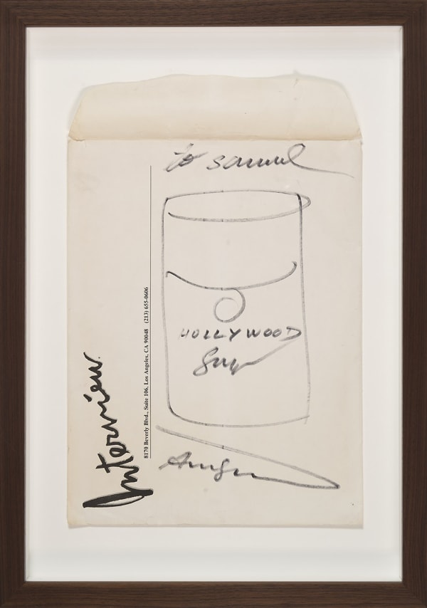 Andy Warhol signed Hollywood Soup can drawing