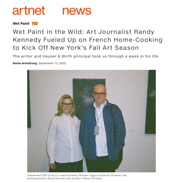 Joe Ray in Artnet News 'Wet Paint' at Independent 20th Century