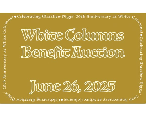 Terran Last Gun + John Brooks in 2025 White Columns Benefit Auction