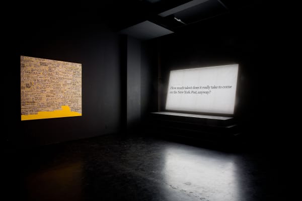 Dash Snow God Spoiled A Perfect Asshole When He Put Teeth In Yer Mouth Installation View September 22 – November...