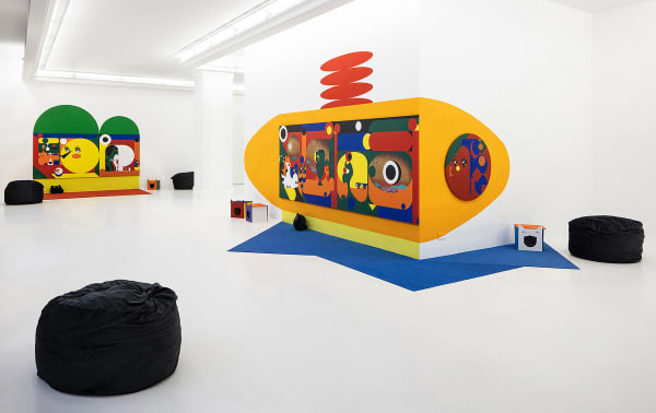Installation view of Ad Minoliti's exhibition "GG" at Peres Projects, Berlin (2023)