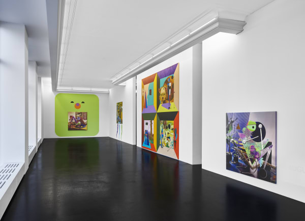 Installation view of Ad Minoliti’s exhibition “Dollhouse” at Peres Projects, Berlin (2018)