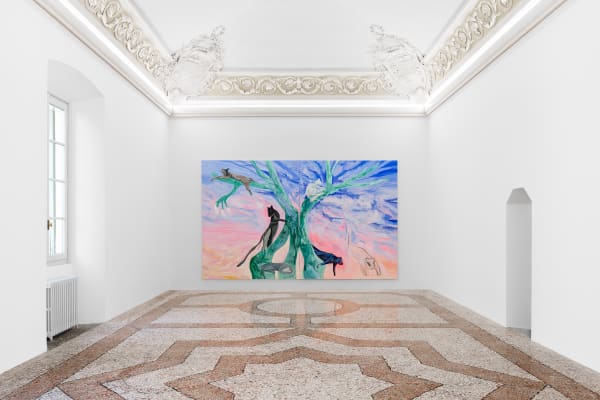 Installation view of Paolo Salvador’s exhibition “Los últimos días del gato de fuego” at Peres Projects, Milan (2022)