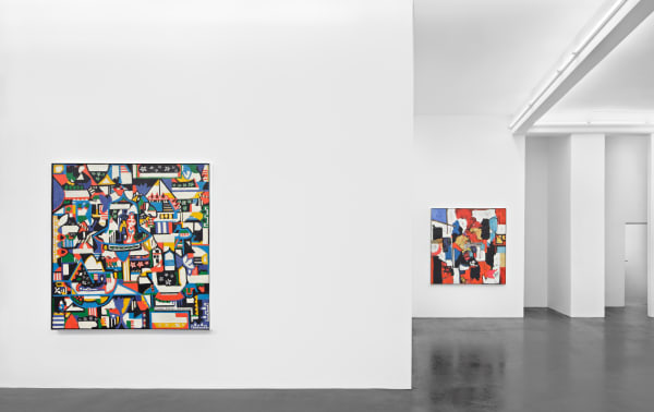 Installation view of Dorothy Iannone’s exhibition “My Heroine And Her Mate” at Peres Projects, Berlin (2015)